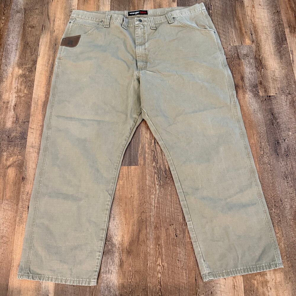 Wrangler Riggs Workwear Ranger Utility Pants 46x30 Khaki Brown Canvas Work Pants